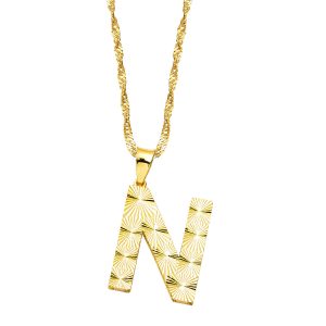 N Letteri 3 Boyutlu Gold Necklace