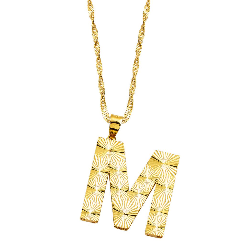M Lettrei 3 Boyutlu Or Collier