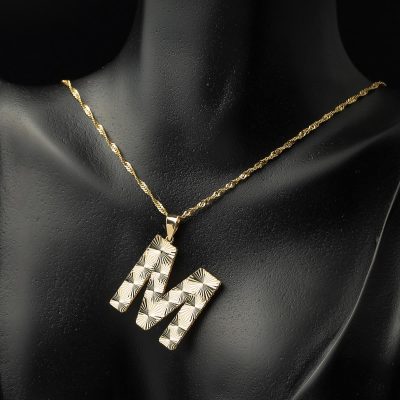 M Harfi 3 Boyutlu Altın Kolye - 14K - 3.46g - EZ Gold