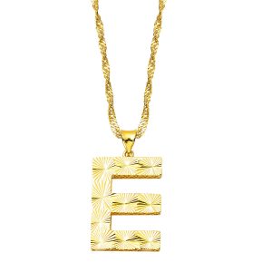 E Letteri 3 Boyutlu Gold Necklace