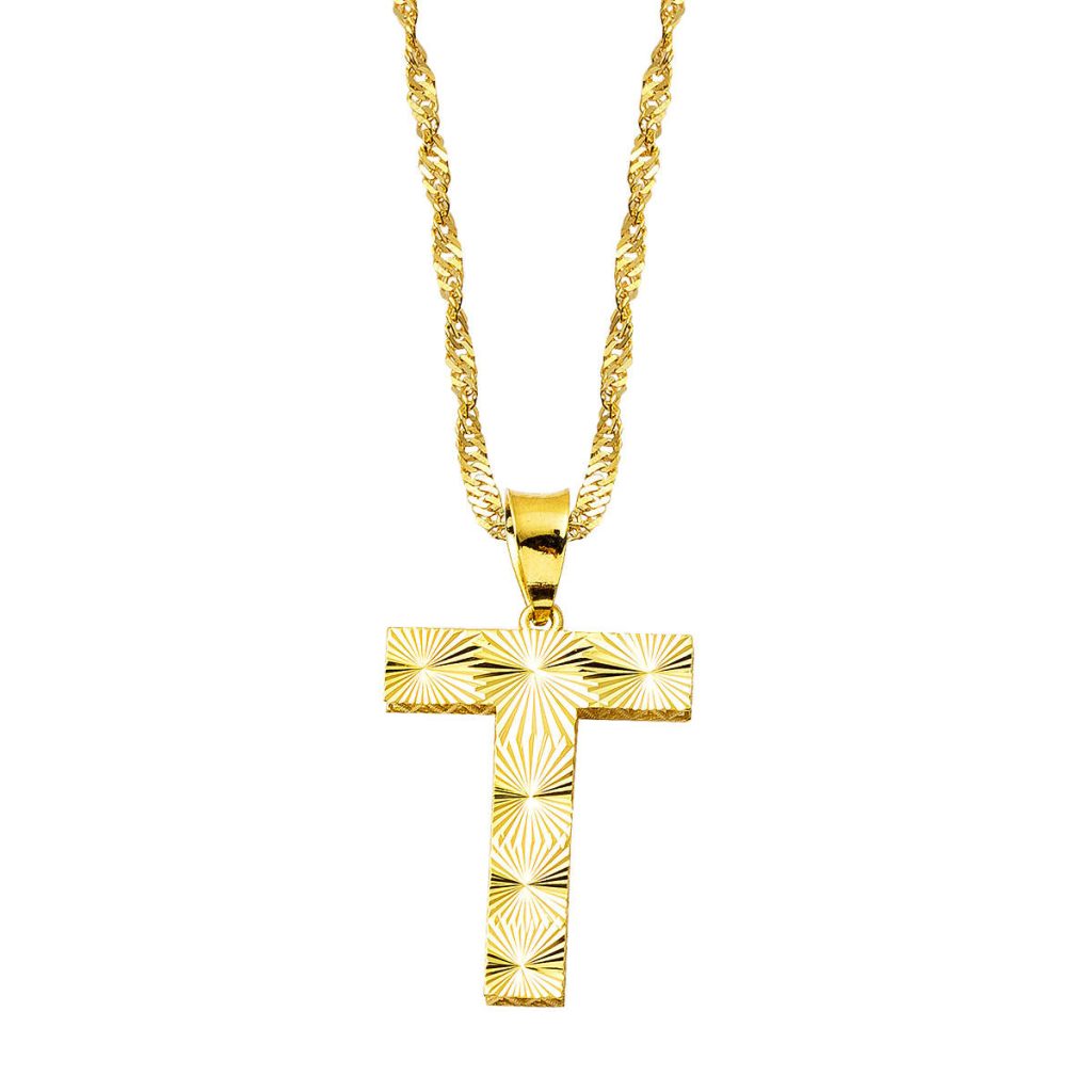 T Lettrei 3 Boyutlu Or Collier