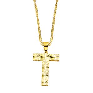 T Lettrei 3 Boyutlu Or Collier