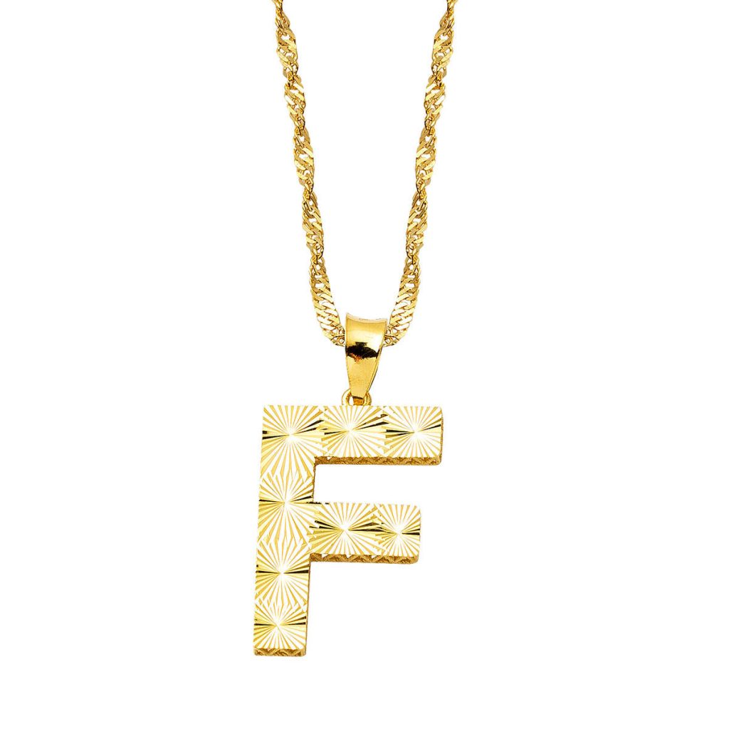 F Lettrei 3 Boyutlu Or Collier