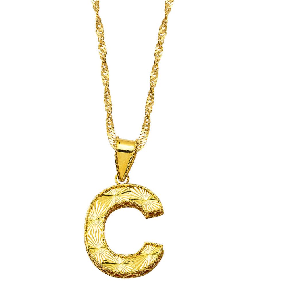 C Lettrei 3 Boyutlu Or Collier