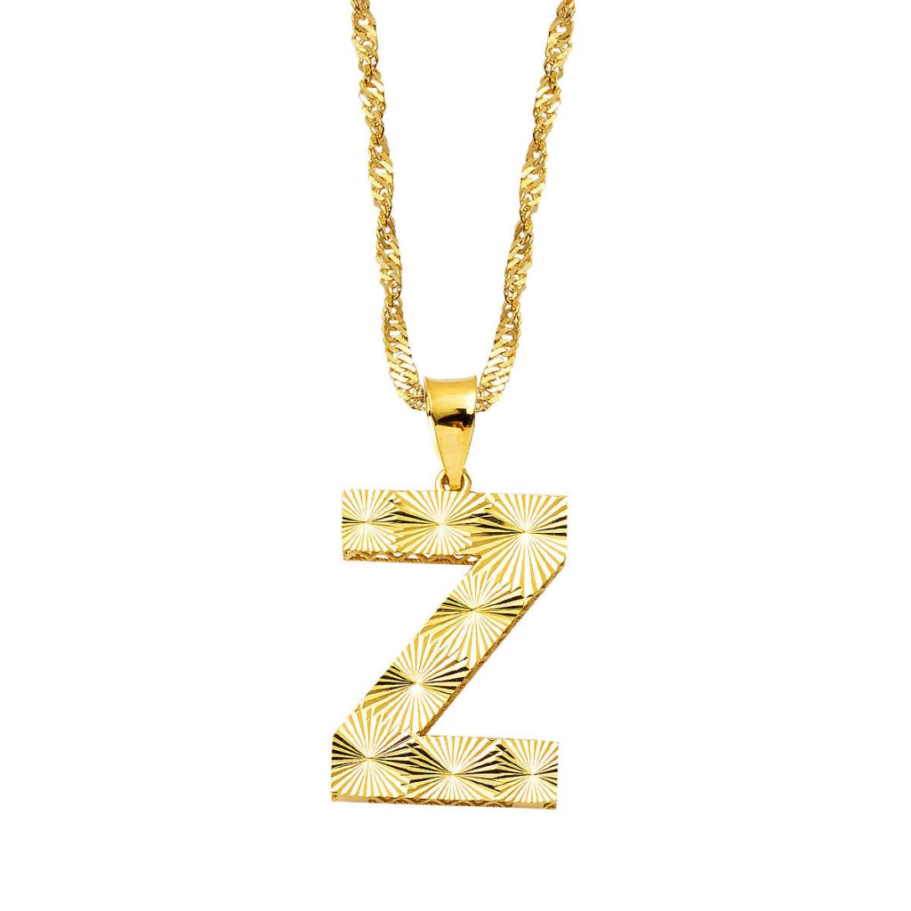 Z Letteri 3 Boyutlu Gold Necklace