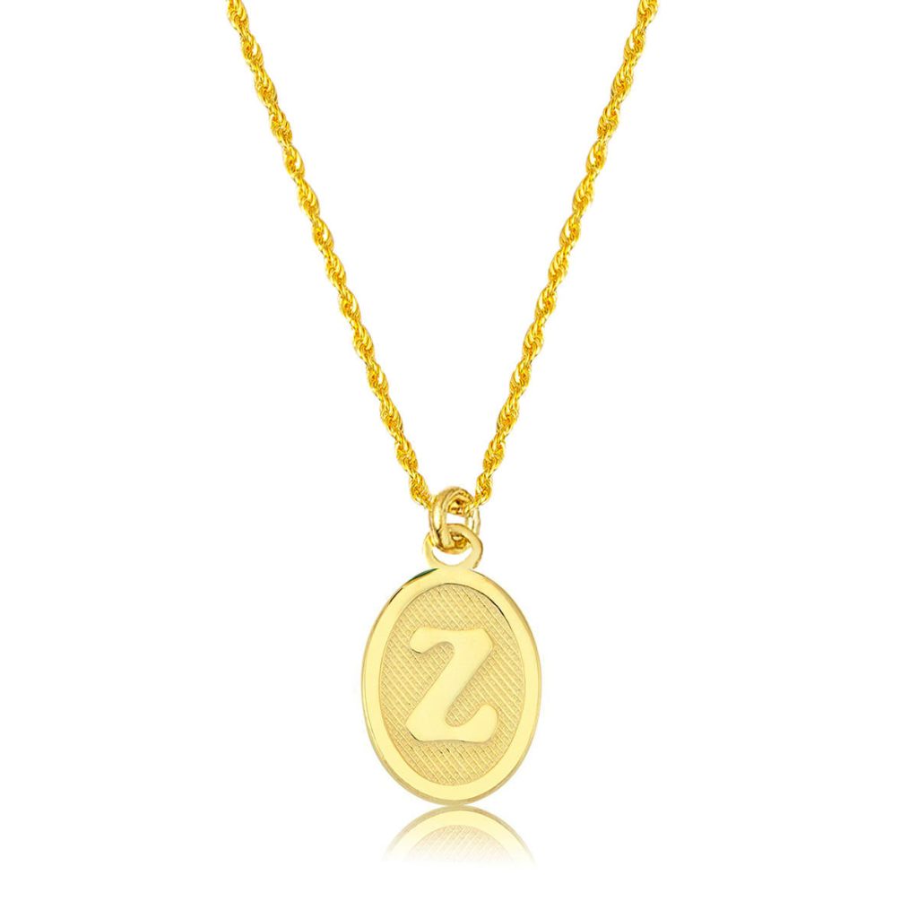 Z Lettrei Ovale Or Collier