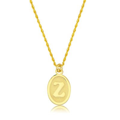 Z Letteri Oval Gold Necklace
