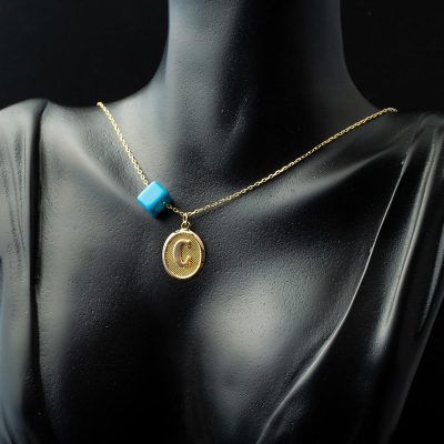 C Harfi Oval Altın Kolye - 14K - 1.23g - EZ Gold