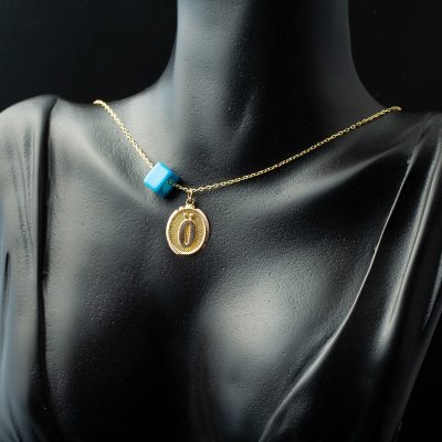 Ö Harfi Oval Altın Kolye - 14K - 1.24g - EZ Gold