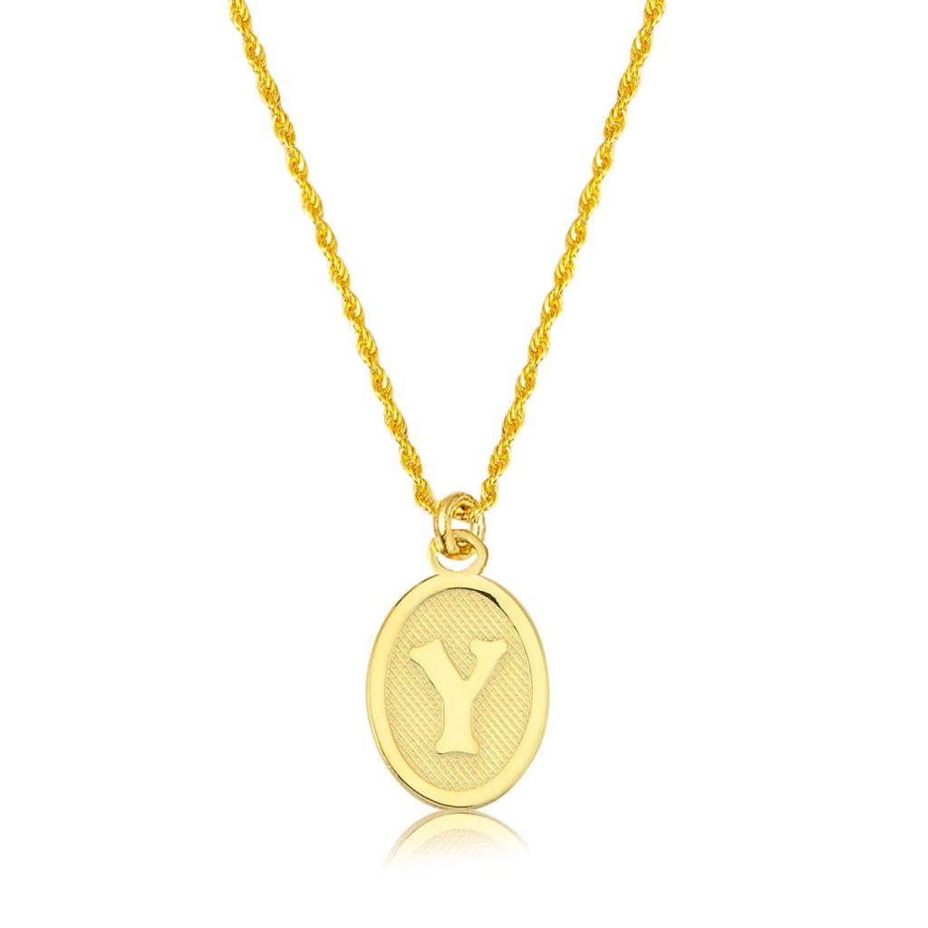 Y Lettrei Ovale Or Collier