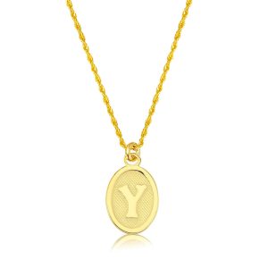 Y Letteri Oval Gold Necklace