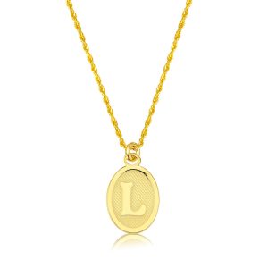 L Lettrei Ovale Or Collier