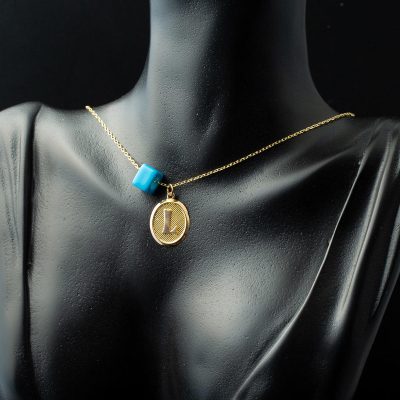 L Harfi Oval Altın Kolye - 14K - 1.26g - EZ Gold
