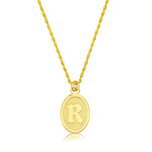 R Letteri Oval Gold Necklace