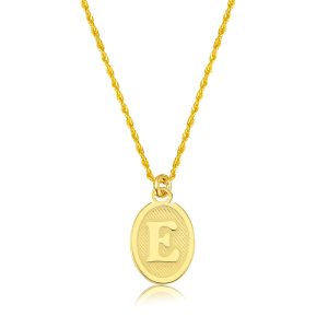E Lettrei Ovale Or Collier