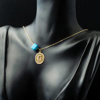 G Harfi Oval Altın Kolye - 14K - 1.28g - EZ Gold