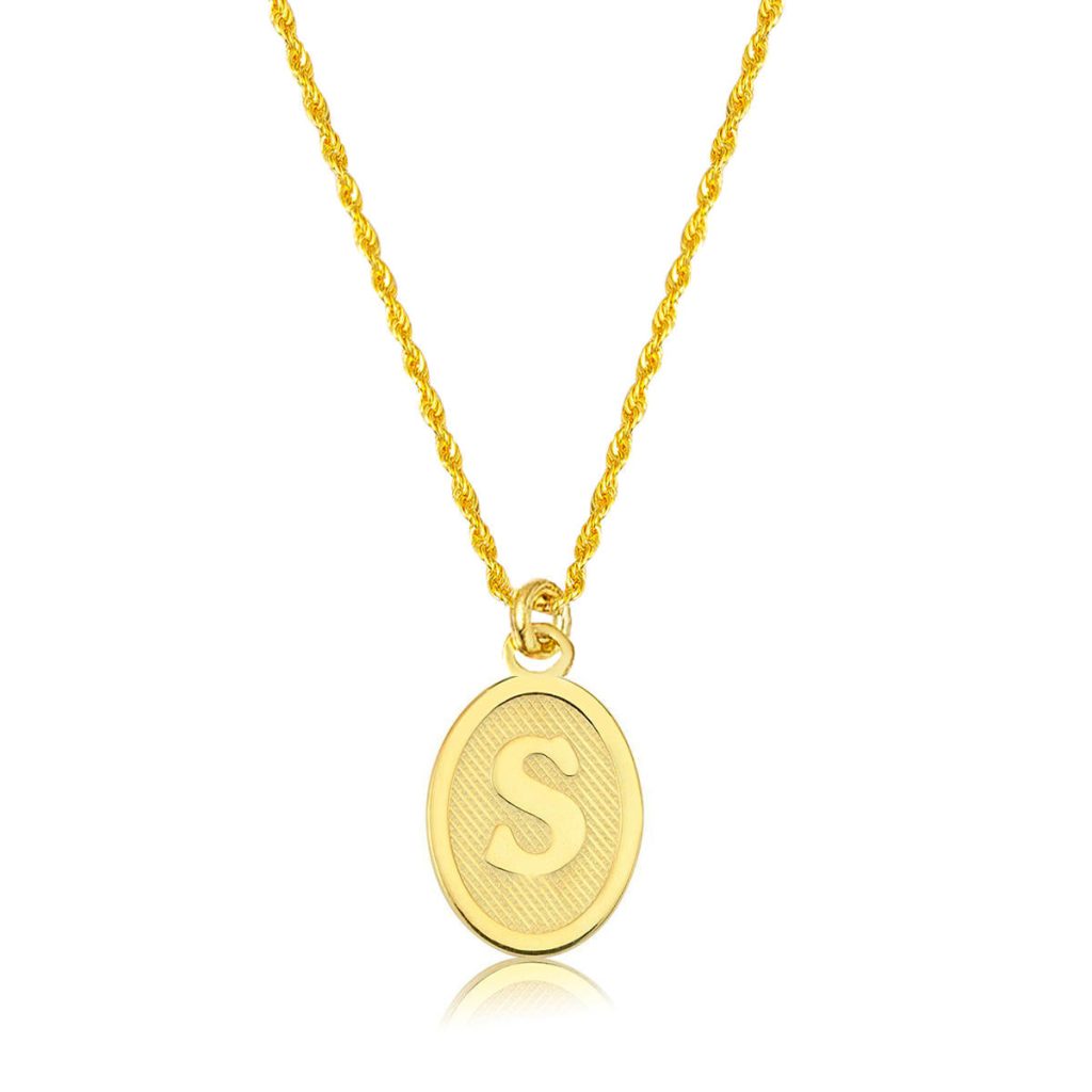S Lettrei Ovale Or Collier