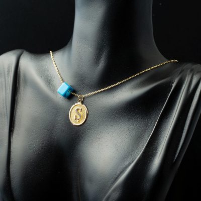 Ş Harfi Oval Altın Kolye - 14K - 1.27g - EZ Gold