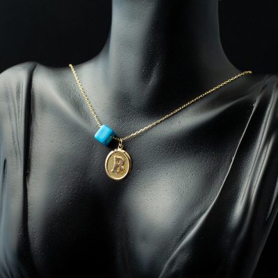 B Harfi Oval Altın Kolye - 14K - 1.26g - EZ Gold