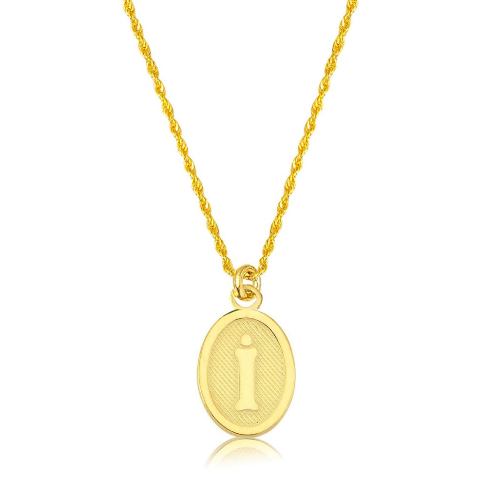 İ Lettrei Ovale Or Collier