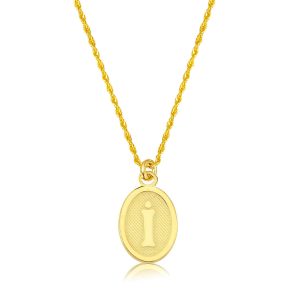 İ Lettrei Ovale Or Collier