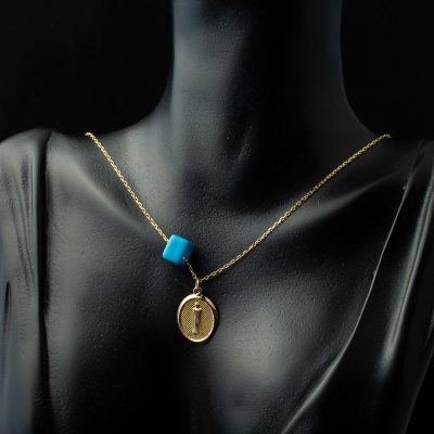 İ Harfi Oval Altın Kolye - 14K - 1.24g - EZ Gold