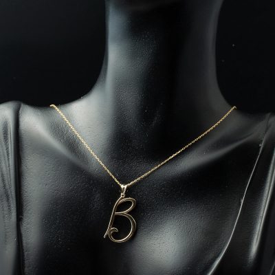 B Harfi 14 Ayar Altın Kolye - 14K - 2.66g - EZ Gold