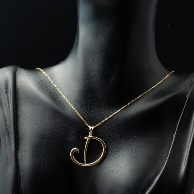 D Harfi 14 Ayar Altın Kolye - 14K - 3.44g - EZ Gold