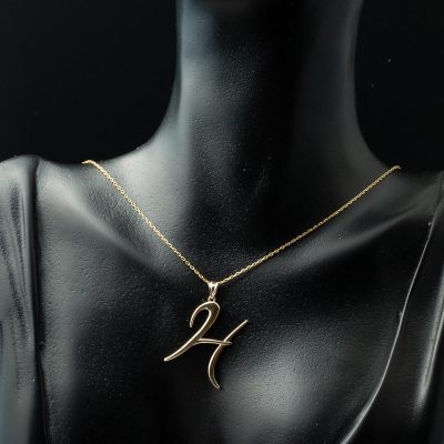 H Harfi 14 Ayar Altın Kolye - 14K - 2.68g - EZ Gold