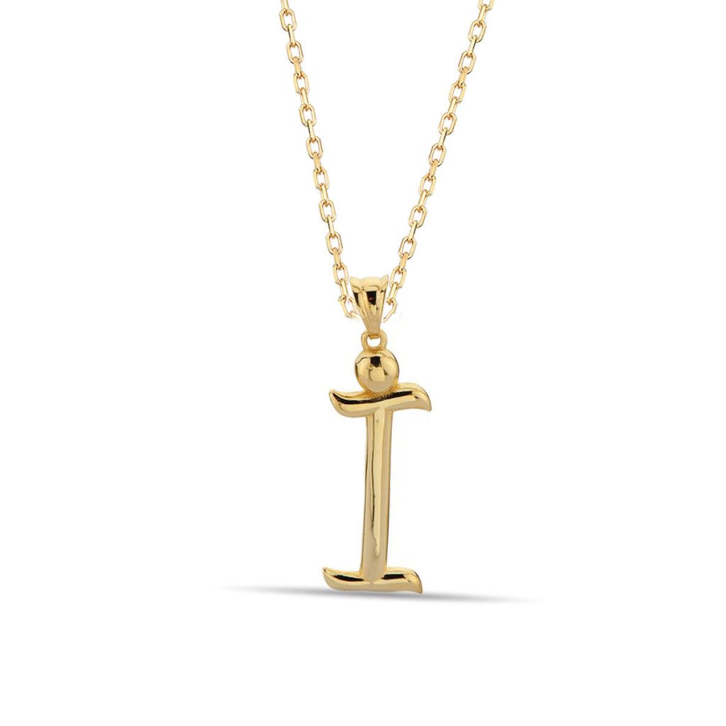 İ Letteri 14 Karat Gold Necklace