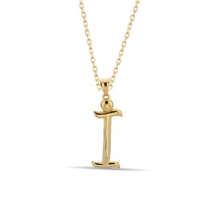 İ Letteri 14 Karat Gold Necklace