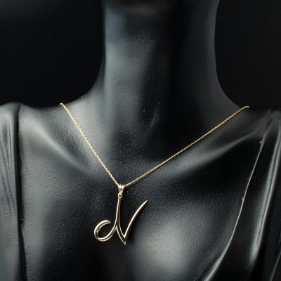 N Harfi 14 Ayar Altın Kolye - 14K - 2.77g - EZ Gold