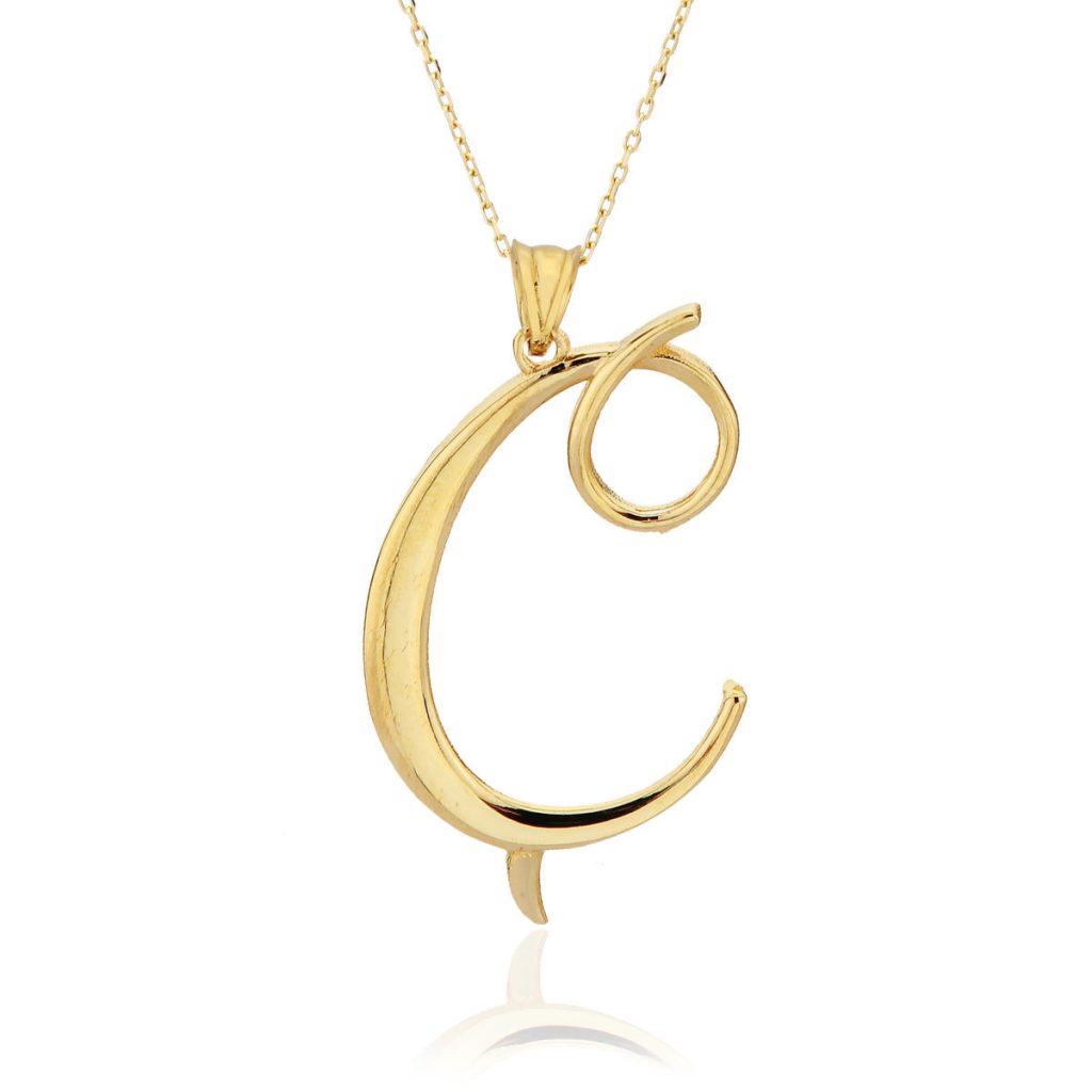 Ç Letteri 14 Karat Gold Necklace
