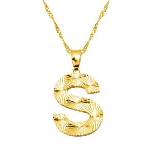 14 Carats Or 3 Boyutlu İşlemeli S Lettrei Collier