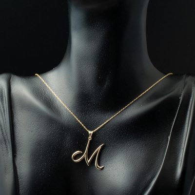 M Harfi 14 Ayar Altın Kolye - 14K - 2.78g - EZ Gold