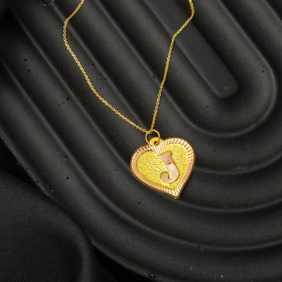 14 Ayar J Harfi Kalpli Altın Kolye - 14K - 1.17g - EZ Gold
