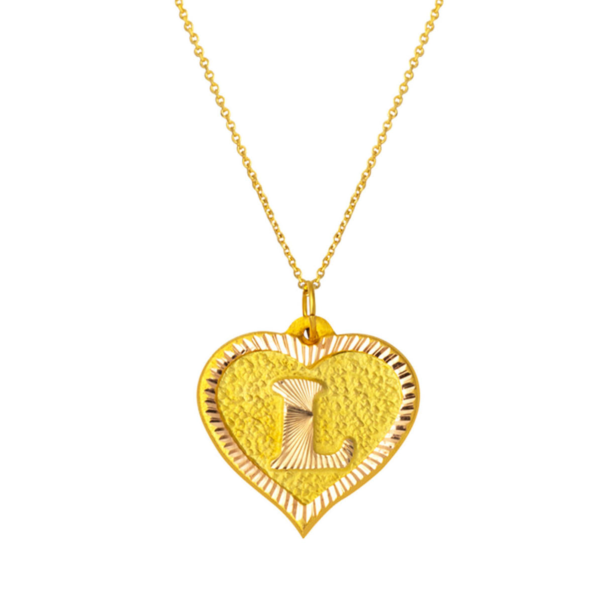 L Lettre 14 Carats Coeur à Design Collier