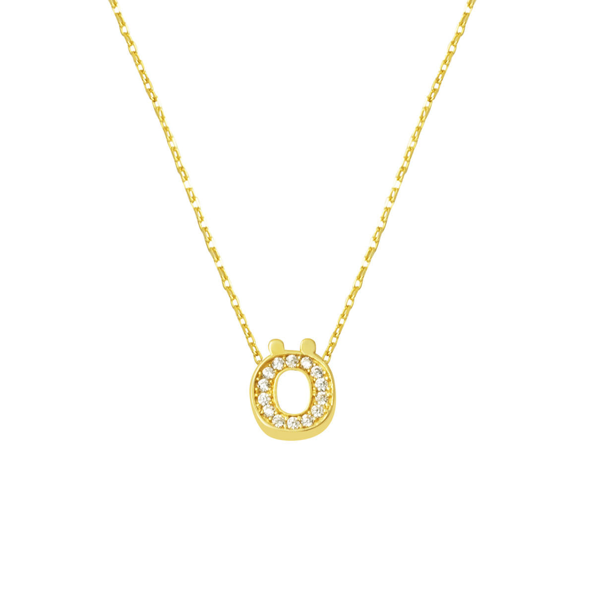 avec Pierres Ö Lettreli Minimaliste Lettre Collier Or