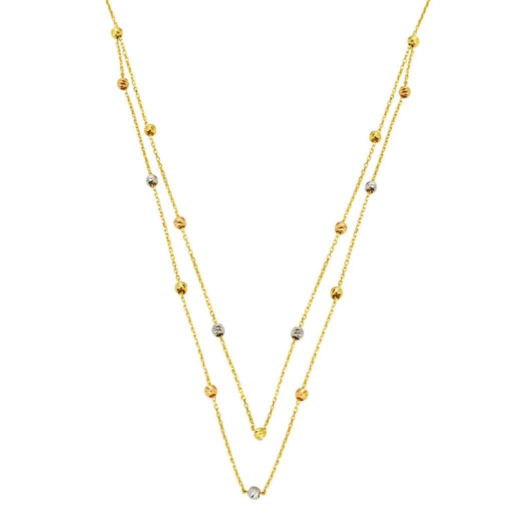 2 Row Top Gold Chain Necklace