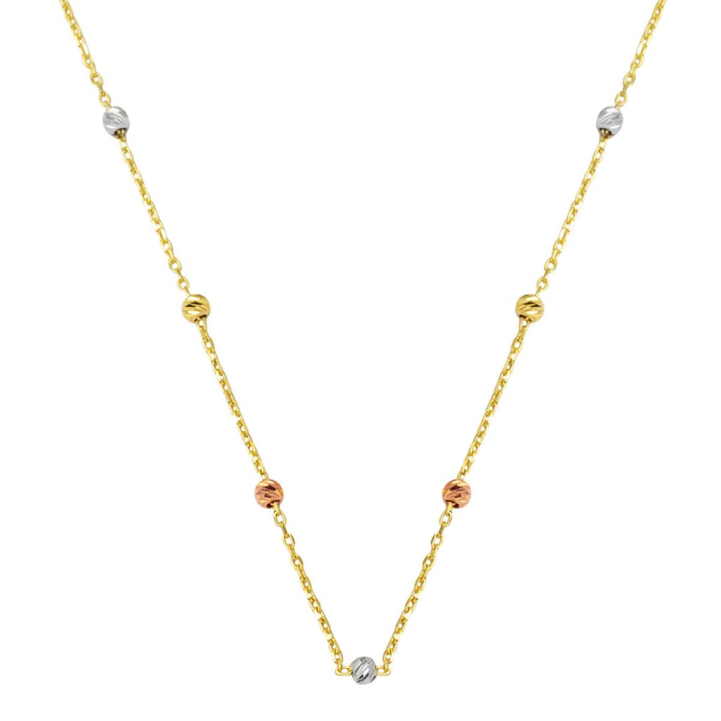 Top en Or 14 Carats Popcorn Chaine Collier