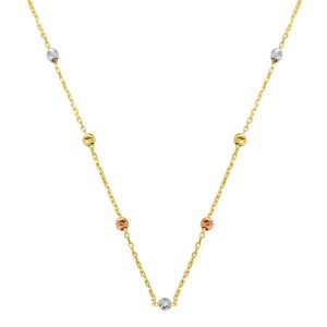 Top en Or 14 Carats Popcorn Chaine Collier