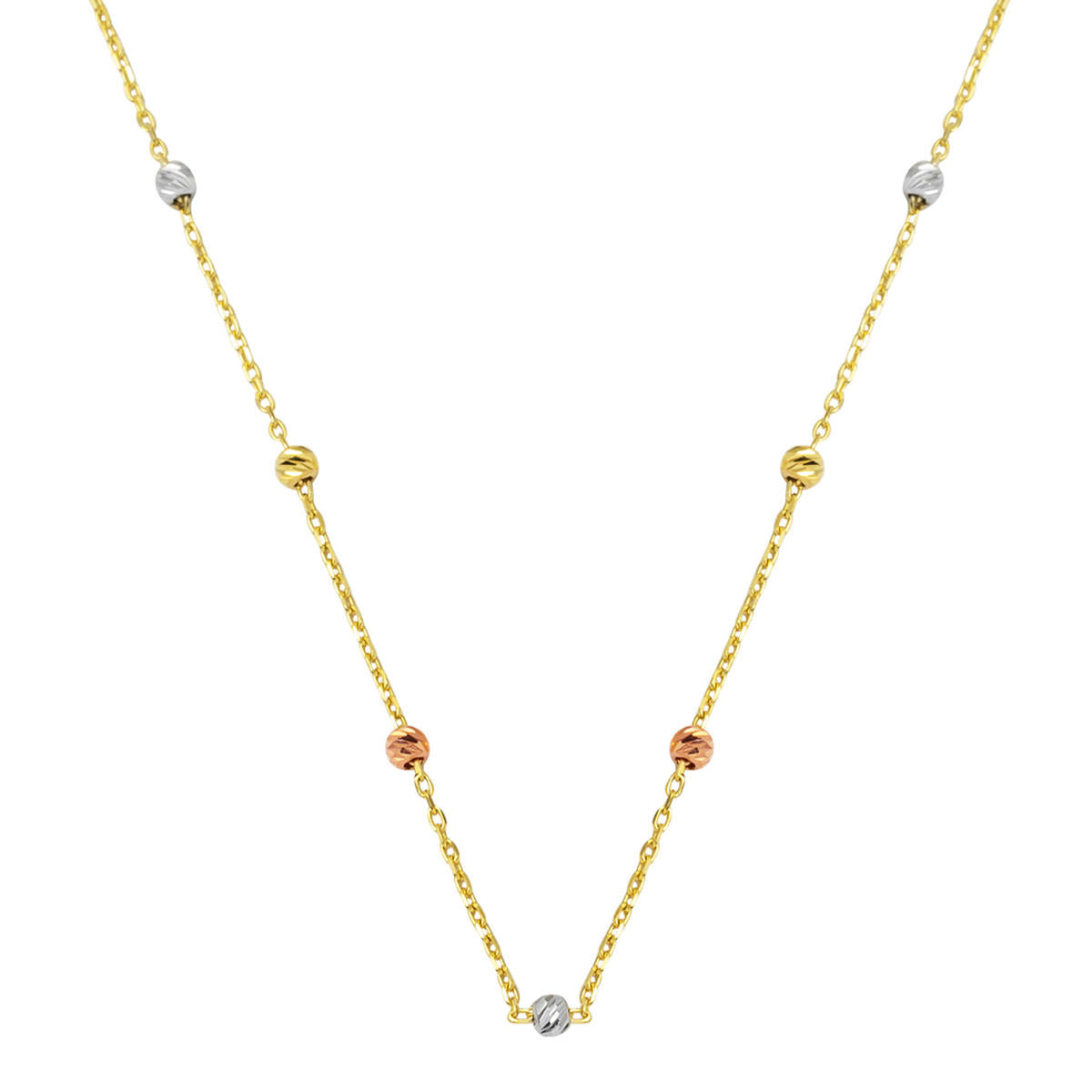Top Gold 14 Karat Popcorn Chain Necklace