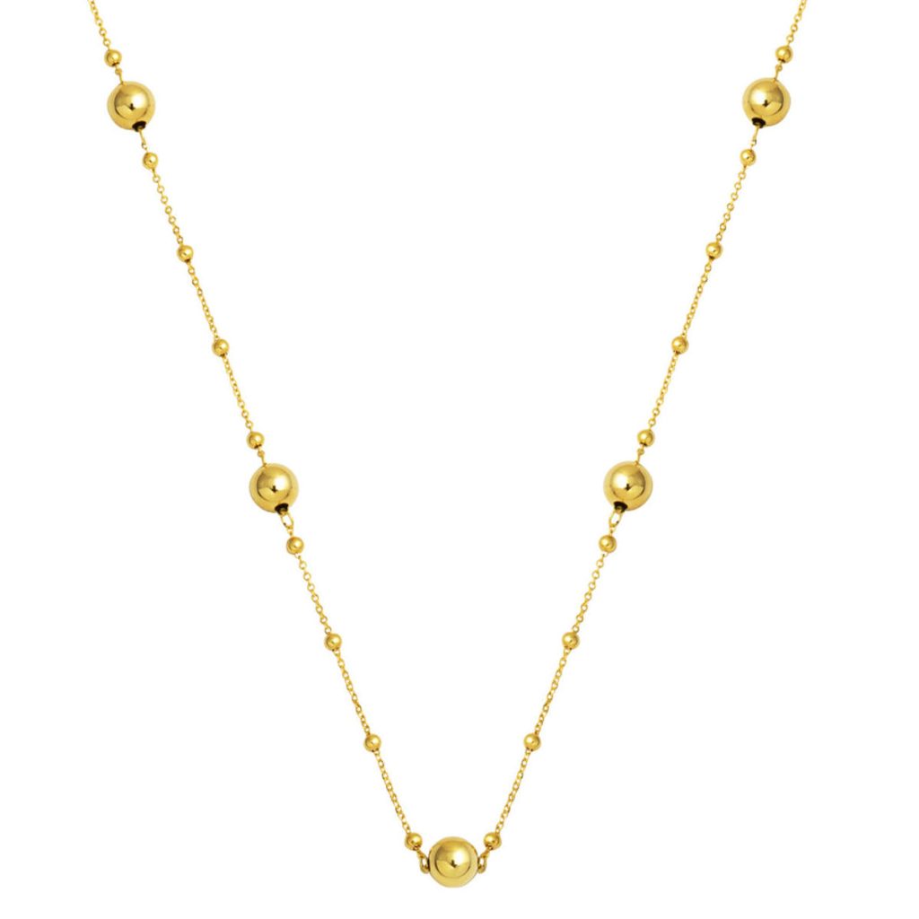 Parlak Ball Beaded 14 Karat Gold Necklace