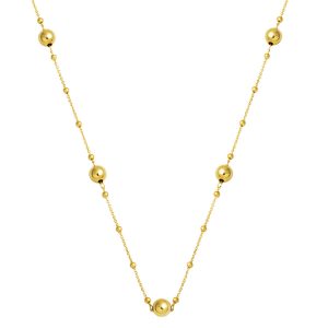 Parlak Ball Beaded 14 Karat Gold Necklace