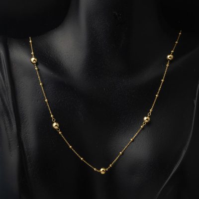 Parlak Doric Beaded 14K Gold Necklace - 14K - 2.3g - EZ Gold