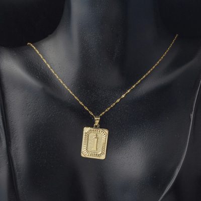 Altın Kare Plakalı İ Harf Kolye 14 Ayar - 14K - 1.64g - EZ Gold