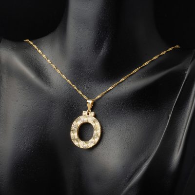 14 Ayar Altın 3 Boyutlu İşlemeli Ö Harfi Kolye - 14K - 3.77g - EZ Gold