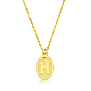 H Letteri Oval Gold Necklace