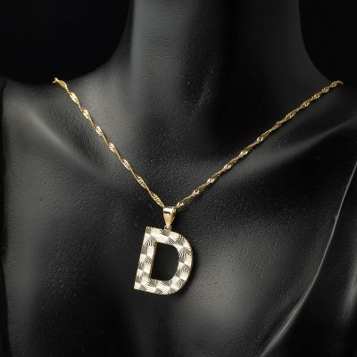 D Harfi 3 Boyutlu Altın Kolye - 14K - 4.25g - EZ Gold