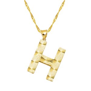 H Letteri 3 Boyutlu Gold Necklace